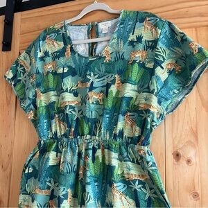 Green Jungle Print Romper